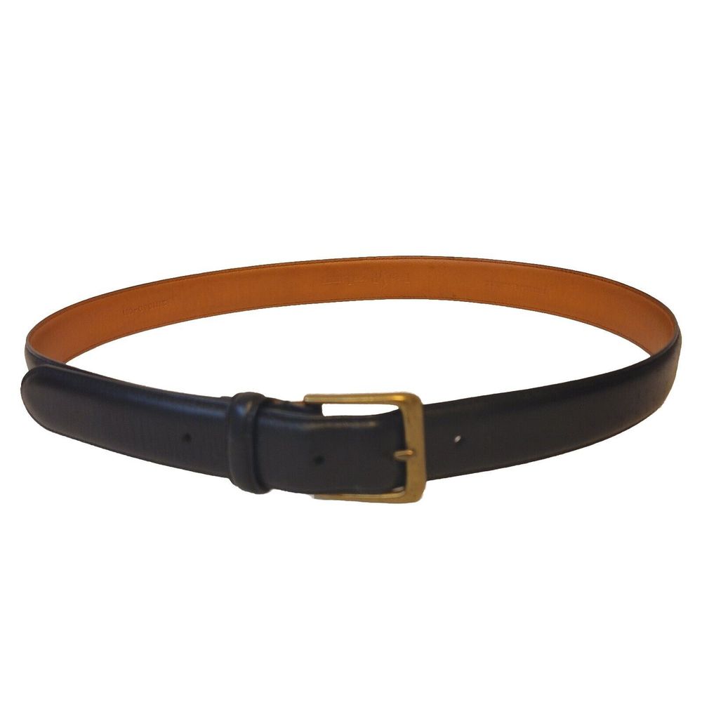 Mens Polo Ralph Lauren Genuine Italian Leather Black Belt - Picture 2 of 9